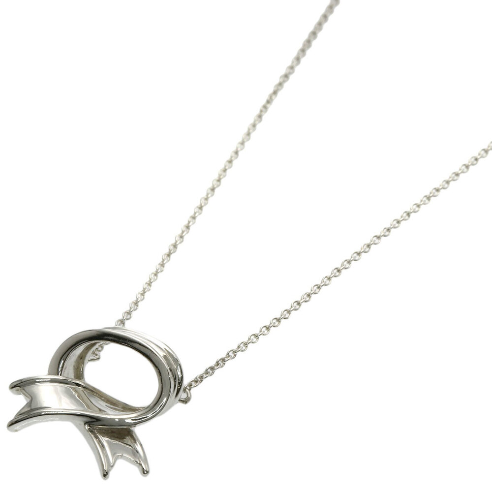 Tiffany & Co. Cross Ribbon Necklace, Silver, Women's.